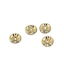 50 Pieces 10mm Light Gold Czech Crystal Spacer Rondelle Beads DIY Findings
