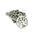 50Pcs Silver Alloy Filigree Vintage Living Tree of Life Jewelry DIY Charms Pendant Findings Jewelry Accessories 18x15mm