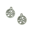50Pcs Silver Alloy Filigree Vintage Living Tree of Life Jewelry DIY Charms Pendant Findings Jewelry Accessories 18x15mm