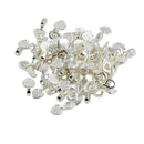 100 Pieces Shiny Silver White Plated Heart Glue on Bails Setting For Necklaces Earring Pendant Jewelry Design