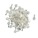 100 Pieces Shiny Silver White Plated Heart Glue on Bails Setting For Necklaces Earring Pendant Jewelry Design