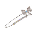 Shiny Rhinestones Bowknot Safety Pin Brooch Bow Pins Brooch Tie For Women Dress Crystals Elegant Collar Lapel Pin Jewelry