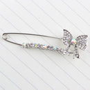 Shiny Rhinestones Bowknot Safety Pin Brooch Bow Pins Brooch Tie For Women Dress Crystals Elegant Collar Lapel Pin Jewelry