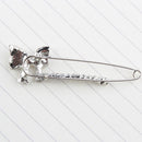 Shiny Rhinestones Bowknot Safety Pin Brooch Bow Pins Brooch Tie For Women Dress Crystals Elegant Collar Lapel Pin Jewelry