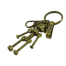 Handmade Punk Stainless Steel Lobster Keychain Split Key Ring Clips Clasp with Robot Pendant Hanging for Home Car Keys