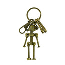 Handmade Punk Stainless Steel Lobster Keychain Split Key Ring Clips Clasp with Robot Pendant Hanging for Home Car Keys