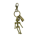 Handmade Punk Stainless Steel Lobster Keychain Split Key Ring Clips Clasp with Robot Pendant Hanging for Home Car Keys
