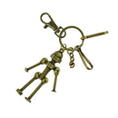 Handmade Punk Stainless Steel Lobster Keychain Split Key Ring Clips Clasp with Robot Pendant Hanging for Home Car Keys