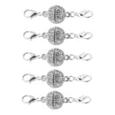 5Pcs Ball Rhinestone Lobster Magnetic Clasp Jewelry DIY Findings 12mm Silver for Necklace Bracelet