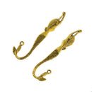 10 Pieces Antique Gold Metal Beading Wavy Mermaid Bookmarks with Loop DIY Craft
