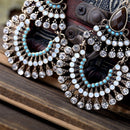 Bohemian Ethnic Lot Mini Crystal Decor Hollow Earrings Hook Piercing Style Jewelry
