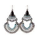 Bohemian Ethnic Lot Mini Crystal Decor Hollow Earrings Hook Piercing Style Jewelry