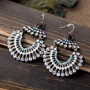Bohemian Ethnic Lot Mini Crystal Decor Hollow Earrings Hook Piercing Style Jewelry