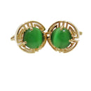 Elegant Green Opal Stone Mens Business Wedding Party Round Shirt Cufflinks