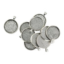 10 Pieces Metal Round Bezel Pendant Trays Blank Bases 30mm Cabochon Settings DIY