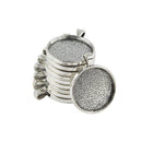 10 Pieces Metal Round Bezel Pendant Trays Blank Bases 30mm Cabochon Settings DIY