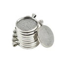 10 Pieces Metal Round Bezel Pendant Trays Blank Bases 30mm Cabochon Settings DIY