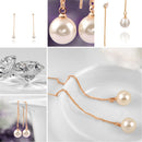 Elegant White Pearl Dangle Earrings with Rose Gold Leverback Stud for Women