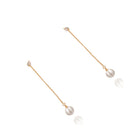 Elegant White Pearl Dangle Earrings with Rose Gold Leverback Stud for Women