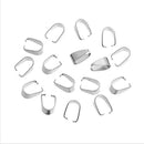 100Pcs Silver Tone Charm Pendant Pinch Bails Connector Clasps Jewelry DIY Findings