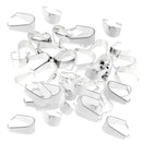 100Pcs Silver Tone Charm Pendant Pinch Bails Connector Clasps Jewelry DIY Findings