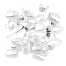 100Pcs Silver Tone Charm Pendant Pinch Bails Connector Clasps Jewelry DIY Findings