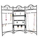 Earrings Necklace Bracelet Eyeglasses Chain Alloy Jewelry Display Organizer Storage Holder Shelf - Black