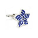 Chic Blue Charm Five Windmills Shirt Cufflinks Cuff Links for Women Men
