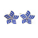 Chic Blue Charm Five Windmills Shirt Cufflinks Cuff Links for Women Men