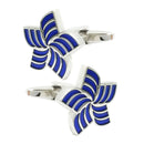 Chic Blue Charm Five Windmills Shirt Cufflinks Cuff Links for Women Men