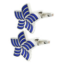 Chic Blue Charm Five Windmills Shirt Cufflinks Cuff Links for Women Men