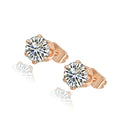 Rose Gold Tone Crystal Luxury Zircon Stud Earring Wedding Bridal Jewelry