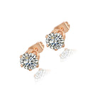 Rose Gold Tone Crystal Luxury Zircon Stud Earring Wedding Bridal Jewelry