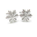 1 Pair Cufflinks Exquisite Unique Silver Snowflake Design Mens Cufflinks Christmas Gift