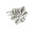 1 Pair Cufflinks Exquisite Unique Silver Snowflake Design Mens Cufflinks Christmas Gift