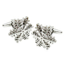 1 Pair Cufflinks Exquisite Unique Silver Snowflake Design Mens Cufflinks Christmas Gift