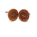 Vintage Wooden Cufflinks For Mens Shirt Business Wedding Party Festival Gift