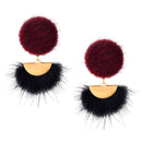 Handmade Two Style Pom Pom Stud Earrings Ear Fashion Women Warm Jewelry