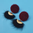 Handmade Two Style Pom Pom Stud Earrings Ear Fashion Women Warm Jewelry
