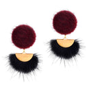 Handmade Two Style Pom Pom Stud Earrings Ear Fashion Women Warm Jewelry