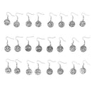 12 Pairs Vintage Antique Silver 12 Zodiac Constellations Earrings Drop Craft