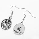 12 Pairs Vintage Antique Silver 12 Zodiac Constellations Earrings Drop Craft