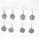 12 Pairs Vintage Antique Silver 12 Zodiac Constellations Earrings Drop Craft