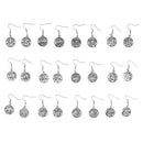 12 Pairs Vintage Antique Silver 12 Zodiac Constellations Earrings Drop Craft