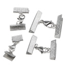 4 Pieces Assorted Sizes Of Ribbon Clamp End Crimps Sets For Jewelry Making