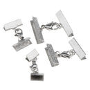 4 Pieces Assorted Sizes Of Ribbon Clamp End Crimps Sets For Jewelry Making