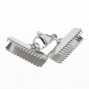 6pcs Necklace Clamps Clip Ribbon Ends Over Crimp Cord Caps Lobster Clasps