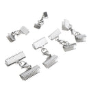 6pcs Necklace Clamps Clip Ribbon Ends Over Crimp Cord Caps Lobster Clasps