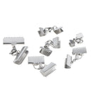 6pcs Necklace Clamps Clip Ribbon Ends Over Crimp Cord Caps Lobster Clasps