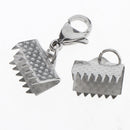 10 Pieces Silver Stainless Steel Ribbon Cord Crimp Clip End Cap Tip Finding